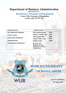 Remittance situation of Bangladesh - Economy of Bangladesh