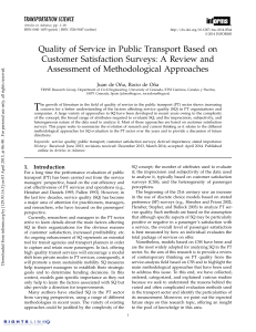 Quality of Service in Public Transport Based on Customer  Satisfaction Surveys  A Review and Assessment of Methodological  Approaches