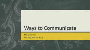 Ways to Communicate