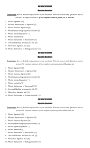 Digestive System Questions