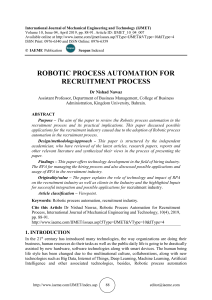 ROBOTIC PROCESS AUTOMATION FOR RECRUITMENT PROCESS 