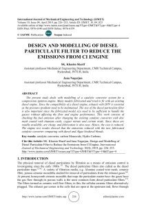 DESIGN AND MODELLING OF DIESEL PARTICULATE FILTER TO REDUCE THE EMISSIONS FROM CI ENGINE 