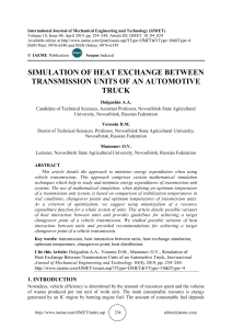 SIMULATION OF HEAT EXCHANGE BETWEEN TRANSMISSION UNITS OF AN AUTOMOTIVE TRUCK 