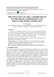 THE INFLUENCE OF THE CATHODE SHAPE ON THE PHASE COMPOSITION AND STRUCTURE DURING OXIDATION 