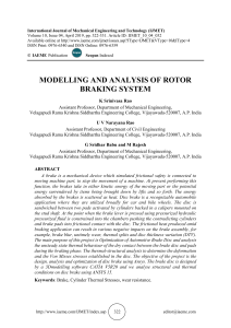 MODELLING AND ANALYSIS OF ROTOR BRAKING SYSTEM