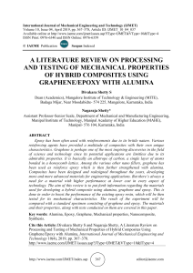 A LITERATURE REVIEW ON PROCESSING AND TESTING OF MECHANICAL PROPERTIES OF HYBRID COMPOSITES USING GRAPHENE/EPOXY WITH ALUMINA