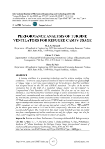 PERFORMANCE ANALYSIS OF TURBINE VENTILATORS FOR REFUGEE CAMPS USAGE