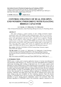 CONTROL STRATEGY OF DUAL FED OPEN-END WINDING PMSM DRIVE WITH FLOATING BRIDGE CAPACITOR
