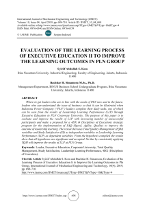 EVALUATION OF THE LEARNING PROCESS OF EXECUTIVE EDUCATION II TO IMPROVE THE LEARNING OUTCOMES IN PLN GROUP