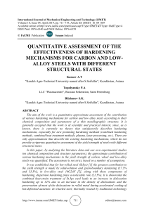 QUANTITATIVE ASSESSMENT OF THE EFFECTIVENESS OF HARDENING MECHANISMS FOR CARBON AND LOW-ALLOY STEELS WITH DIFFERENT STRUCTURAL STATES 