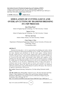 SIMULATION OF CUTTING LOCUS AND OVERLAP CUTTING BY DIAMOND DRESSING IN CMP PROCESS