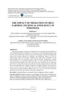 THE IMPACT OF MIGRATION ON RICE FARMING TECHNICAL EFFICIENCY IN INDONESIA