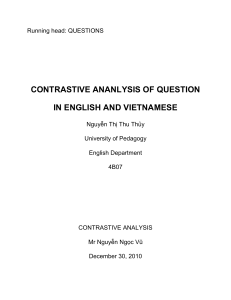 Contrastive analysis of question in English and Vietnamese