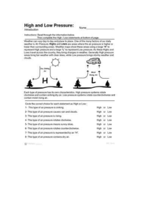 Air Pressure worksheet
