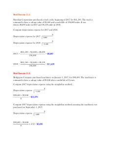 Intermediate Accounting, 16e Chapter 11 Homework Depreciation, Impairments, Depletion ACTG 382