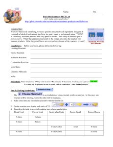 Basic Stoichimetry PhET Lab