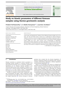 Study on kinetic parameters of different biomass