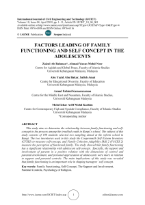 FACTORS LEADING OF FAMILY FUNCTIONING AND SELF CONCEPT IN THE ADOLESCENTS