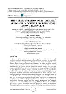 THE REPRESENTATION OF AL-TAKHALLĪ APPROACH IN COPING RISK BEHAVIORS AMONG TEENAGERS