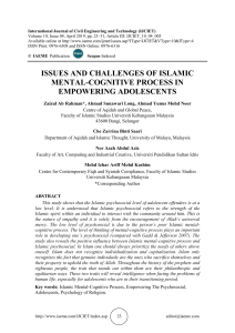 ISSUES AND CHALLENGES OF ISLAMIC MENTAL-COGNITIVE PROCESS IN EMPOWERING ADOLESCENTS