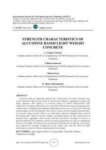 STRENGTH CHARACTERISTICS OF ALCCOFINE BASED LIGHT WEIGHT CONCRETE
