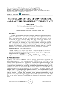 COMPARATIVE STUDY OF CONVENTIONAL AND BAKELITE MODIFIED BITUMINIOUS MIX