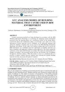 LCC ANALYSIS MODEL OF BUILDING MATERIAL THAT CAN BE USED IN BIM ENVIRONMENT 