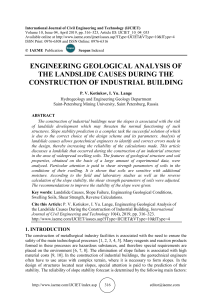 ENGINEERING GEOLOGICAL ANALYSIS OF THE LANDSLIDE CAUSES DURING THE CONSTRUCTION OF INDUSTRIAL BUILDING