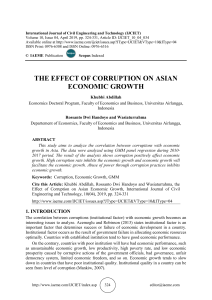 THE EFFECT OF CORRUPTION ON ASIAN ECONOMIC GROWTH 