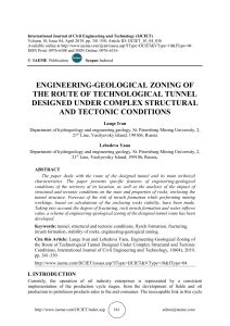 ENGINEERING-GEOLOGICAL ZONING OF THE ROUTE OF TECHNOLOGICAL TUNNEL DESIGNED UNDER COMPLEX STRUCTURAL AND TECTONIC CONDITIONS