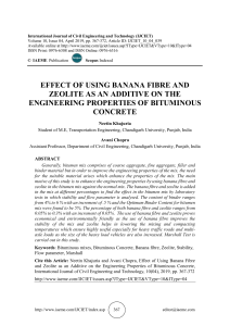 EFFECT OF USING BANANA FIBRE AND ZEOLITE AS AN ADDITIVE ON THE ENGINEERING PROPERTIES OF BITUMINOUS CONCRETE