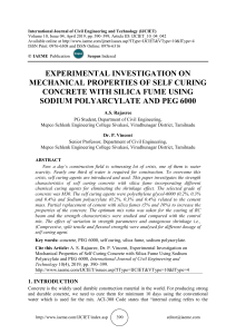 EXPERIMENTAL INVESTIGATION ON MECHANICAL PROPERTIES OF SELF CURING CONCRETE WITH SILICA FUME USING SODIUM POLYARCYLATE AND PEG 6000