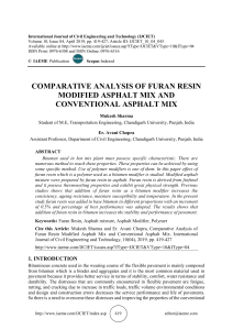 COMPARATIVE ANALYSIS OF FURAN RESIN MODIFIED ASPHALT MIX AND CONVENTIONAL ASPHALT MIX