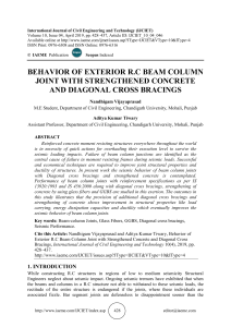 BEHAVIOR OF EXTERIOR R.C BEAM COLUMN JOINT WITH STRENGTHENED CONCRETE AND DIAGONAL CROSS BRACINGS 