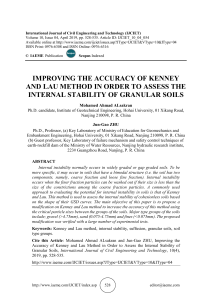 IMPROVING THE ACCURACY OF KENNEY AND LAU METHOD IN ORDER TO ASSESS THE INTERNAL STABILITY OF GRANULAR SOILS