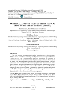 NUMERICAL ANALYSIS STUDY OF DEBRIS FLOW BY USING HYDRO DEBRIS 2D MODEL (HD2DM)