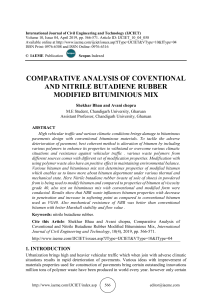 COMPARATIVE ANALYSIS OF COVENTIONAL AND NITRILE BUTADIENE RUBBER MODIFIED BITUMINIOUS MIX 