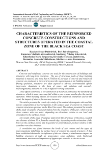 CHARACTERISTICS OF THE REINFORCED CONCRETE CONSTRUCTIONS AND STRUCTURES OPERATED IN THE COASTAL ZONE OF THE BLACK SEA COAST