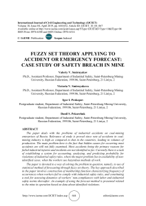 FUZZY SET THEORY APPLYING TO ACCIDENT OR EMERGENCY FORECAST: CASE STUDY OF SAFETY BREACH IN MINE