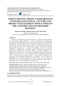 STRENGTHENING PROJECT PERFORMANCE WITH ORGANIZATIONAL CULTURE AND PROJECT MANAGEMENT OFFICE (PMO) ON THE CONSTRUCTION OF HIGH-RISE BUILDING