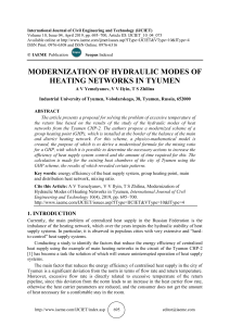 MODERNIZATION OF HYDRAULIC MODES OF HEATING NETWORKS IN TYUMEN