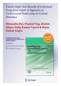 Twenty-Eight New Records of Lichenized Fungi from Nepal: A Signature of Undiscovered Biodiversity in Central Himalaya