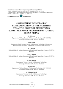 ASSESSEMENT OF METALLIC CONTAMINATION OF THE NORTHEN ATLANTIC COAST OF MAURITANIA (COASTAL FRINGE “LEVRIER BAY”), USING PERNA PERNA