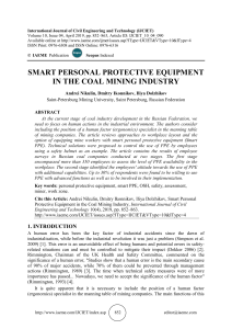 SMART PERSONAL PROTECTIVE EQUIPMENT IN THE COAL MINING INDUSTRY