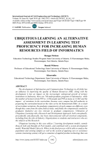 UBIQUITOUS LEARNING AN ALTERNATIVE ASSESSMENT IN LEARNING TEST PROFICIENCY FOR INCREASING HUMAN RESOURCES FIELD OF INFORMATICS 