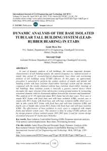 DYNAMIC ANALYSIS OF THE BASE ISOLATED TUBULAR TALL BUILDING SYSTEM (LEAD-RUBBER BEARING) IN ETABS