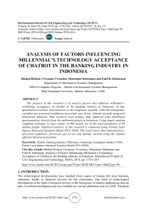 ANALYSIS OF FACTORS INFLUENCING MILLENNIAL’S TECHNOLOGY ACCEPTANCE OF CHATBOT IN THE BANKING INDUSTRY IN INDONESIA