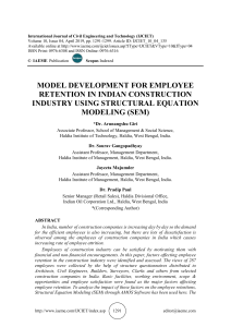 MODEL DEVELOPMENT FOR EMPLOYEE RETENTION IN INDIAN CONSTRUCTION INDUSTRY USING STRUCTURAL EQUATION MODELING (SEM)