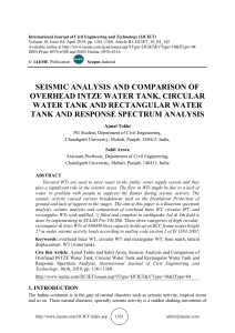 SEISMIC ANALYSIS AND COMPARISON OF OVERHEAD INTZE WATER TANK, CIRCULAR WATER TANK, AND RECTANGULAR WATER TANK AND RESPONSE SPECTRUM ANALYSIS