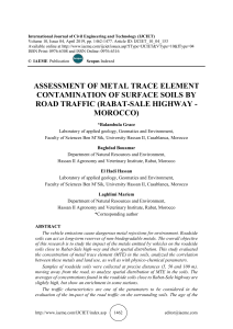 ASSESSMENT OF METAL TRACE ELEMENT CONTAMINATION OF SURFACE SOILS BY ROAD TRAFFIC (RABAT-SALE HIGHWAY - MOROCCO)